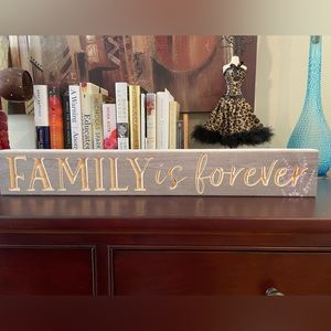 Burned Carved Wood Sign NWOT